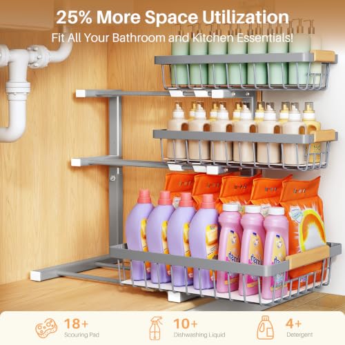 Under Sink Organizer (2-Pack / Grey)