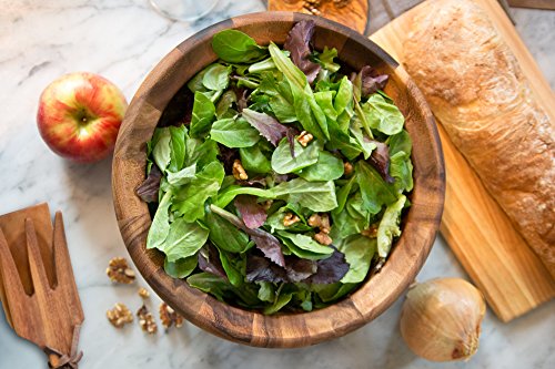 Ironwood Acacia Wood Salad Bowl (12" Large Salinas Salad Bowl)