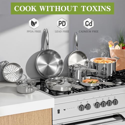 Triple Ply Stainless Steel Pots and Pans Set
