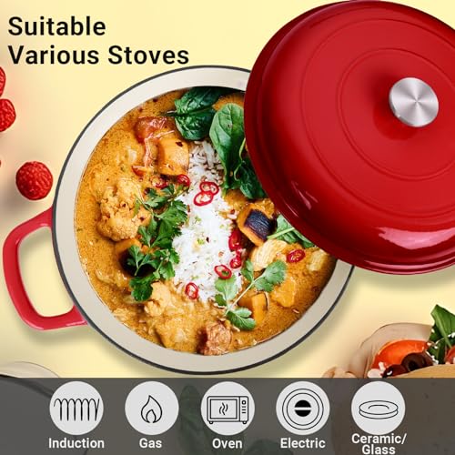 Enameled Cast Iron Dutch Oven (Gradient Red / 3.8 QT)