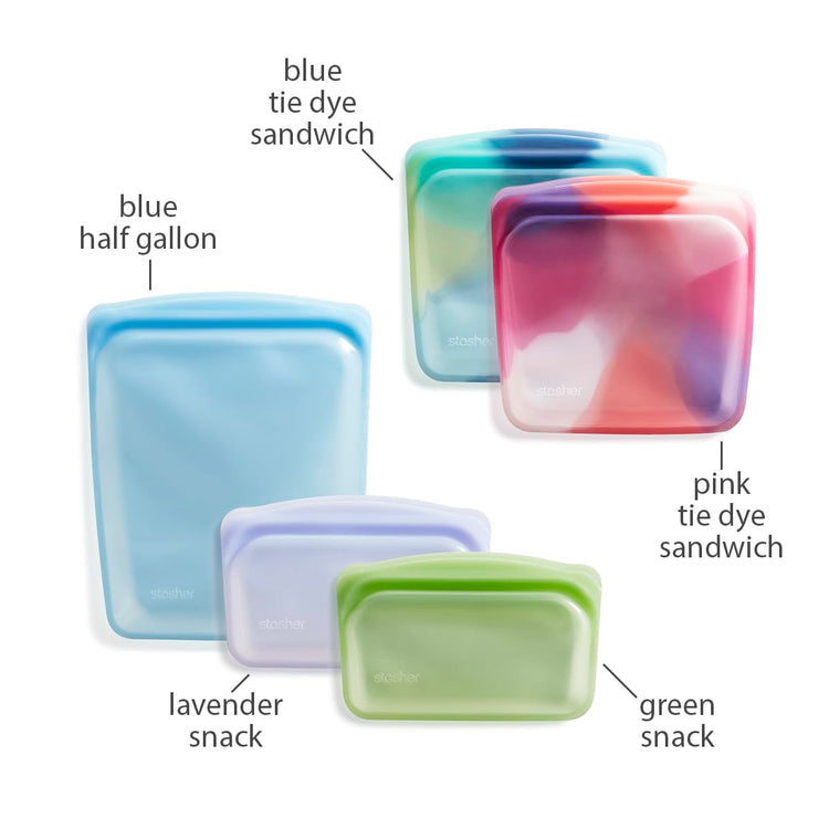 Premium Reusable Silicone Food Storage Bags (5 Count)