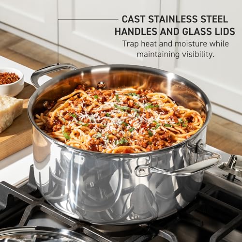 Pro Tri Ply Stainless Steel 6 qt Dutch Oven Pot with Lid