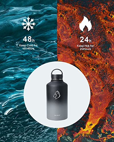 Half Gallon Water Jug Insulated Stainless Steel (64 Ounces / Shadow)