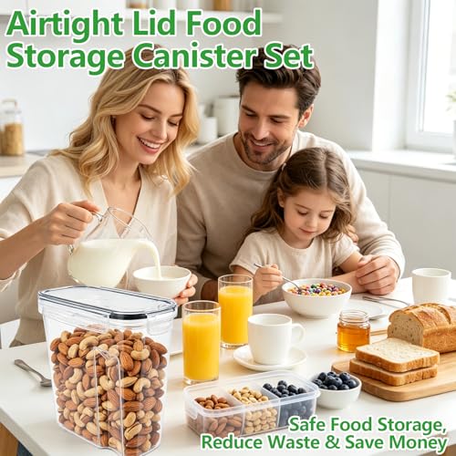 4pcs 4L Airtight Plastic Canisters (4 pcs(4L))