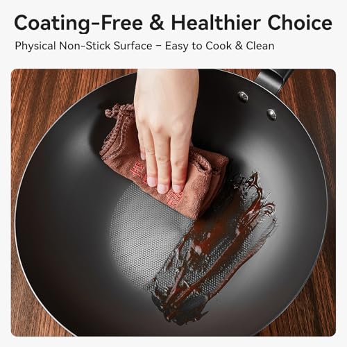 12.6" Carbon Steel Wok Pan with Lid (12.6")