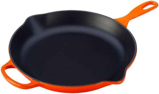 Le Creuset Enameled Cast Iron Signature Iron Handle Skillet, 11.75", Flame