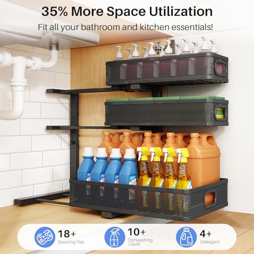 Under Sink Organizer (2-Pack / Black)