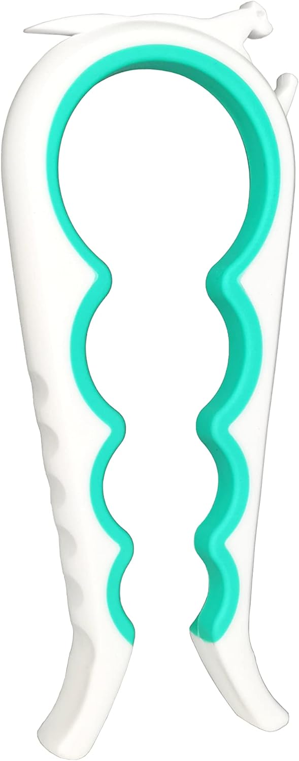 Otstar Jar Opener Bottle Opener and Can Opener for Weak hands, Seniors with Arthritis and Anyone with Low Strength, Mutil Jar Opener Get Lids Off Easily (White and Cyan)