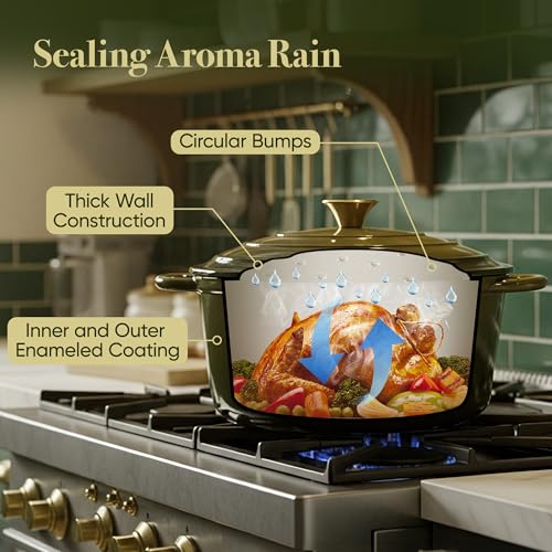 4.5 Quart Dutch Oven Pot with Lid (4.5 QT / Golden Green)