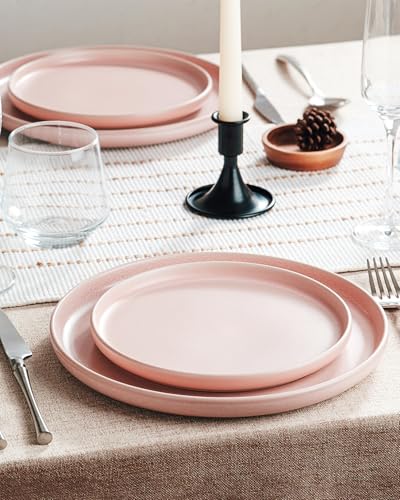 Milkyway 24 Piece Stoneware Dinnerware Set (Light Pink / Service for 8 (Standard Dinner Set))