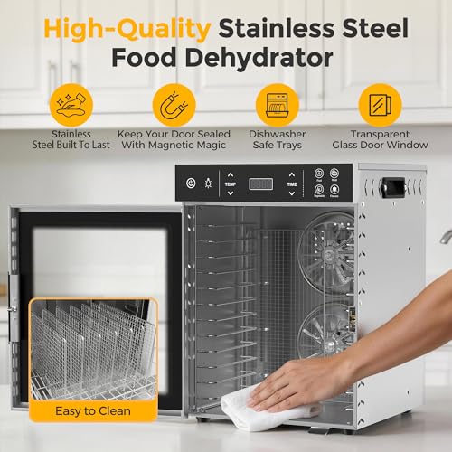 800W Food Dehydrator with 12 Trays for Jerky