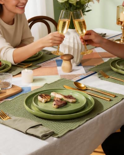 Ceramic Dinnerware Sest for 8 (Olive Green)