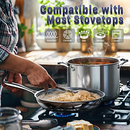 Multi Ply Clad Stainless Steel Pots and Pans Set (10 Count)
