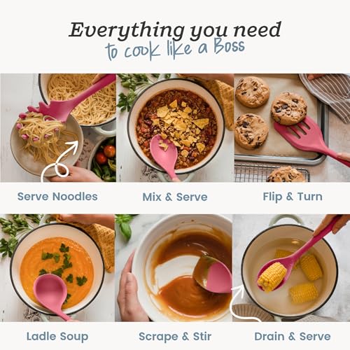 Starpack Like a Boss XL Silicone Cooking Utensils Set (Earthy Pink / XL Size Set of 6, 13")