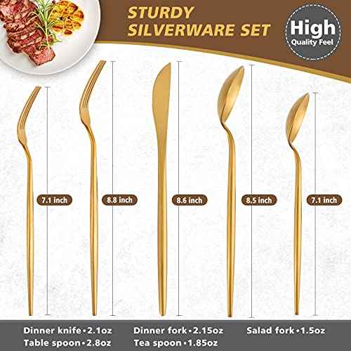 Matte Gold Silverware Set (4 Count)