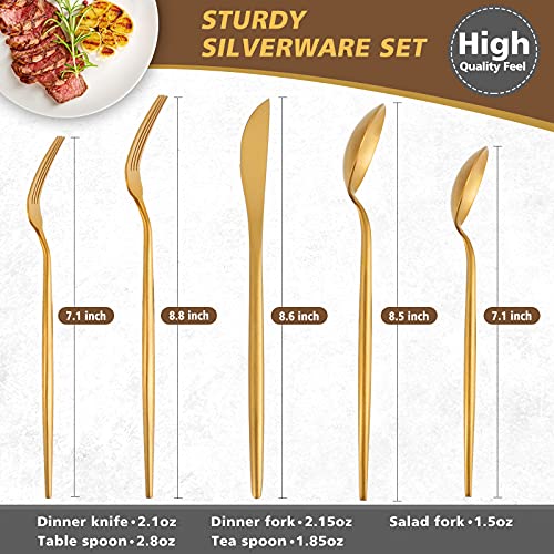 Matte Gold Silverware Set (8 Count)