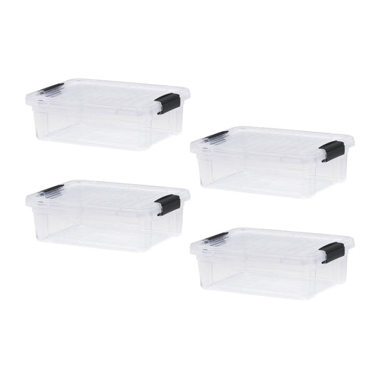 4.5 Quart Clear Plastic Storage Containers with Lids (4 Count)