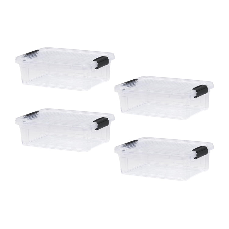 4.5 Quart Clear Plastic Storage Containers with Lids (4 Count)