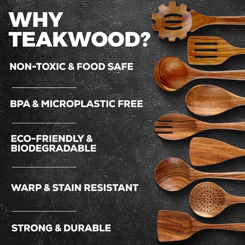 30 Piece Teak Wooden Utensils (30 Piece | Gift Box)