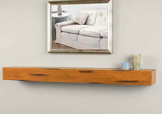 MANTELSDIRECT Breckenridge 48” Fireplace Mantel Shelf with Corbels – Rustic Floating Mantel Shelf for Over Fireplace – Chestnut - Wood Shelf for Wall – Pine Box Construction