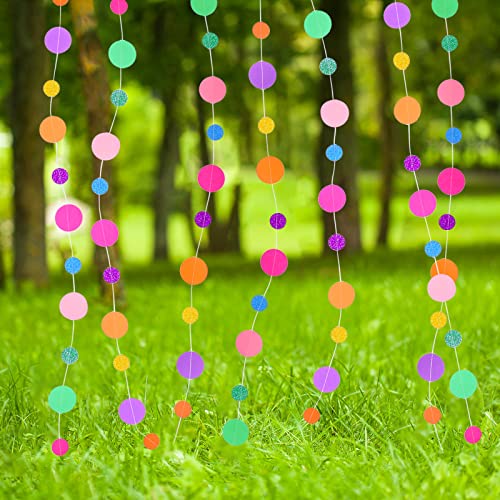 40 Pieces Circle Garland Party Paper Dot Banners (524 Foot)