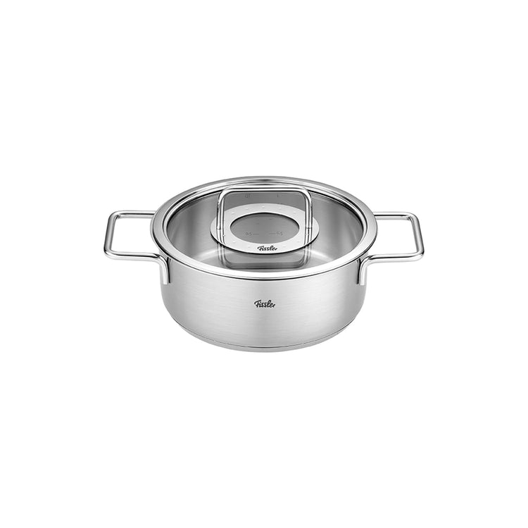 Pure Collection 4.1 Quart Stainless Steel Rondeau with Glass Lid