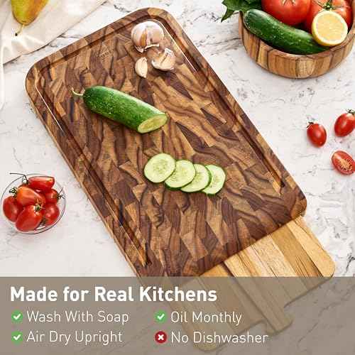 Teak Cutting Board for Kitchen (2 Count)