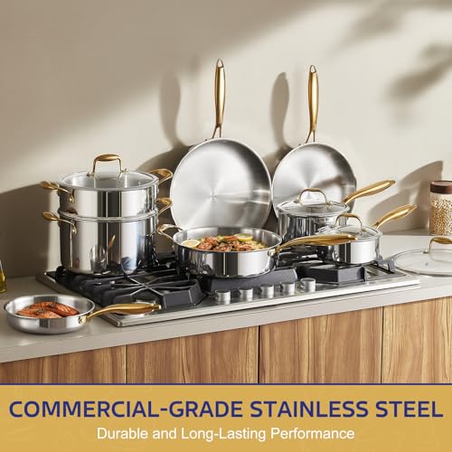 Triple Ply Stainless Steel Pots and Pans Set