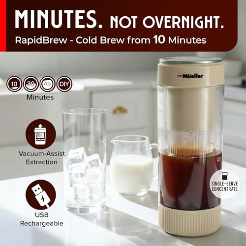 Mueller RapidBrew Cold Brew Coffee Maker (Cappuccino Beige)