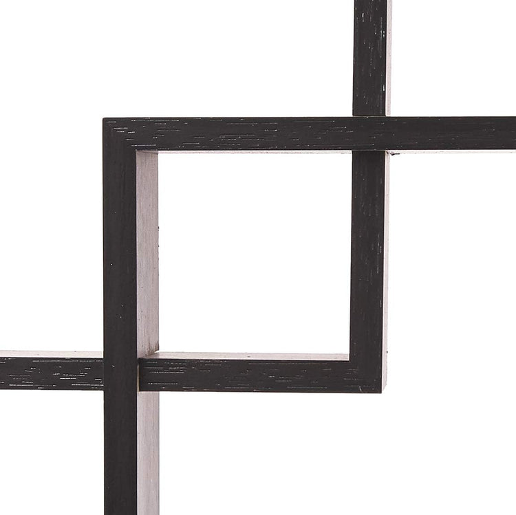 Greenco 4 Cube Intersecting, Easy-to-Assemble Floating Wall Mount Shelves for Bedrooms and Living Rooms - Walls Shelving for Living Room - Wall Mounted Shelves - Espresso Finish