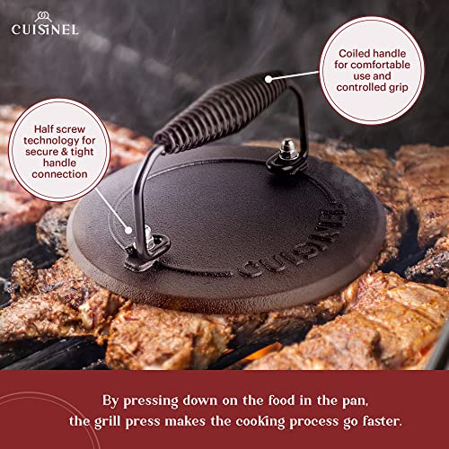 Cast Iron Skillet + Grill Press + Scraper Set (Skillet + Grill Press / 10")