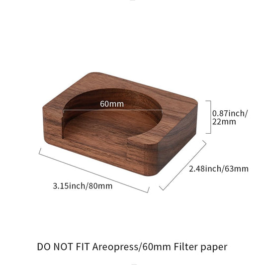 Wood Espresso Paper Filter Holder Stand 58mm