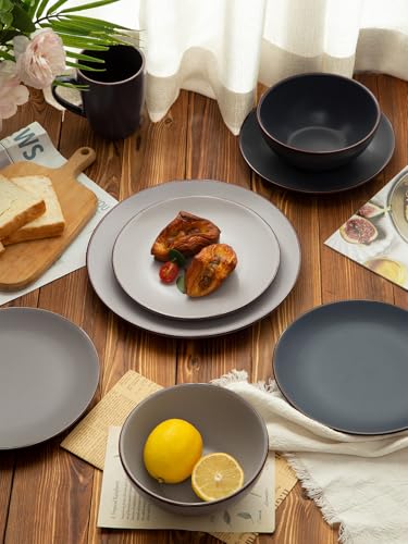 Venus Plates and Bowls Sets with Rim (Multicolor / Serves 8 (24pc))