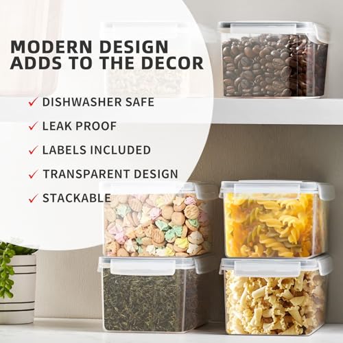 8pc 3.2L Airtight Canisters with Lids (8 pcs(3.2L))