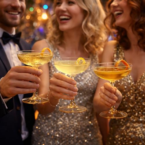 12 Pcs Plastic Coupe Glasses 9 oz Disposable Martini Glasses for Cocktails (12 Count)