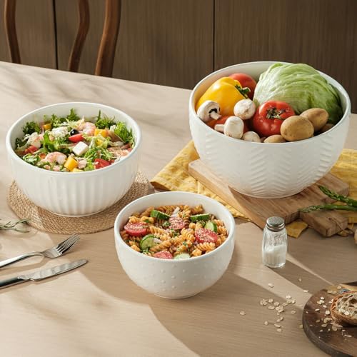 Ceramic Mixing Bowls Set (White)