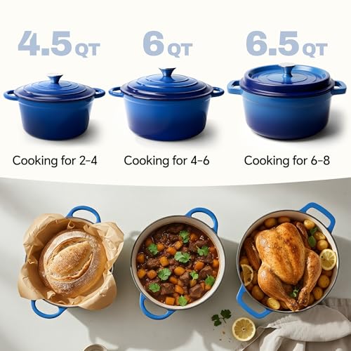 4.5 Quart Dutch Oven Pot with Lid (4.5 QT / Dark Blue)