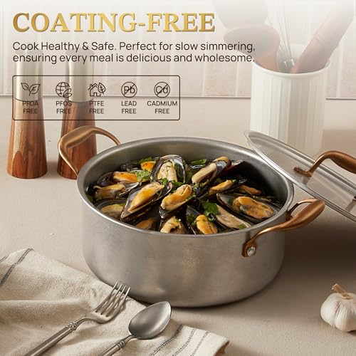 7 Piece Retro Stainless Steel Cookware Set