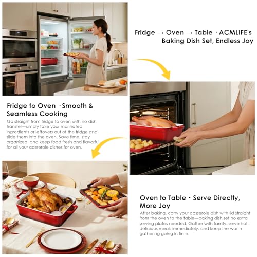 Ceramic Casserole Dish for Oven (6 Count)