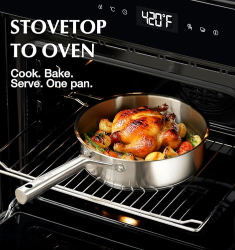 Stainless Steel Cookware Set 17 Piece with 5 Layer Base