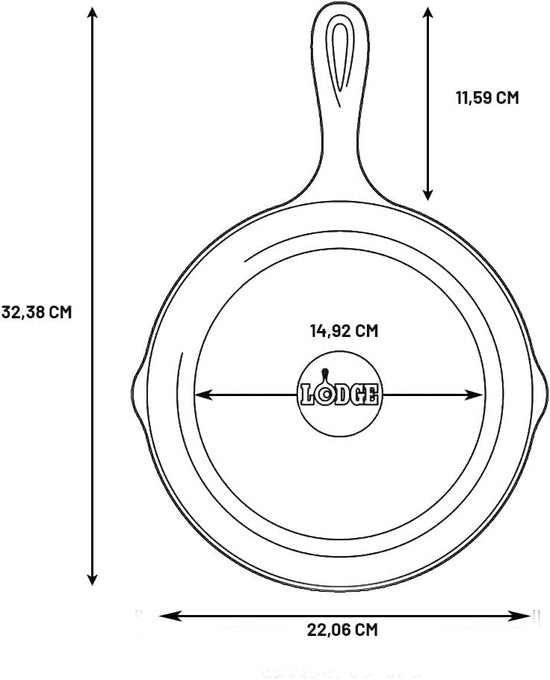 Lodge 8 Inch Cast Iron Pre-Seasoned Skillet – Signature Teardrop Handle - Use in the Oven, on the Stove, on the Grill, or Over a Campfire, Black - Nestoria