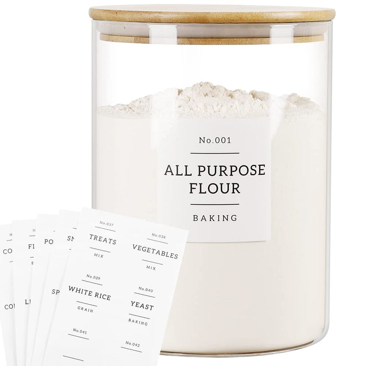 Large Glass Storage Jars With Airtight Bamboo Lid