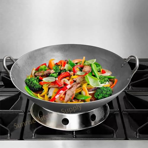 Kitchen Supply Heavy Duty Hong Kong Style Carbon Steel Wok