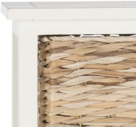 SAFAVIEH Home Collection Vedette Distressed White 5-Drawer Wicker Basket Storage Tower (Fully Assembled)