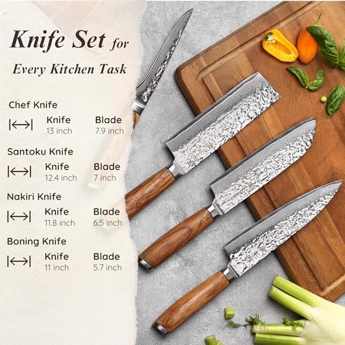 Damascus Knife Block Set