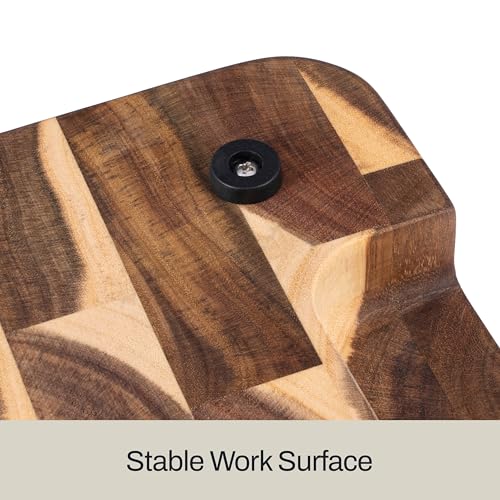 End Grain Acacia Wood Cutting Board with Juice Groove