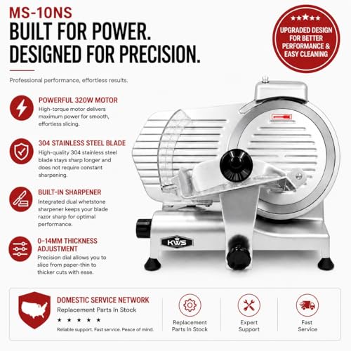 10NS Commercial 10" Electric Meat Slicer (Silver)