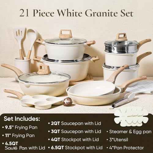 21pcs Pots and Pans Set (21 Count)