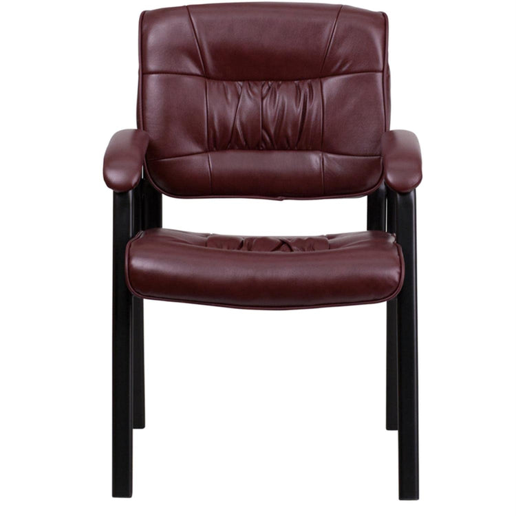 Haeger LeatherSoft Tufted Executive Reception Chair with Padded Armrests