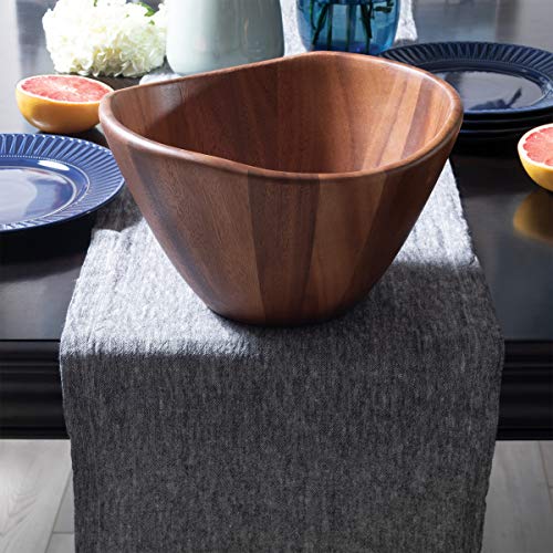 Acacia Wood Wave Serving Bowl for Fruits or Salads (12 inches (D) x 7 inches (H))